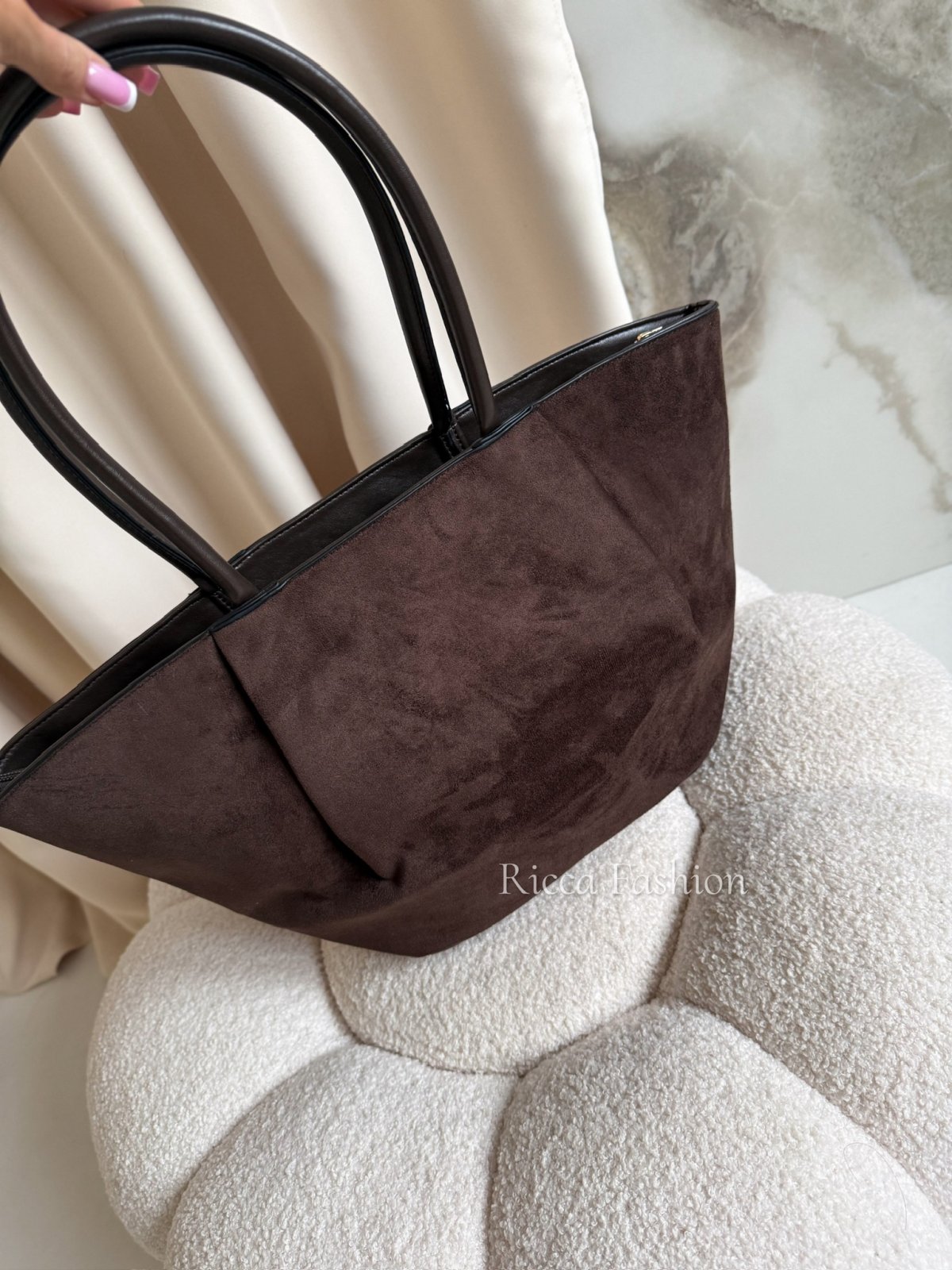 Torebka zamszowa ELECTA, chocolate