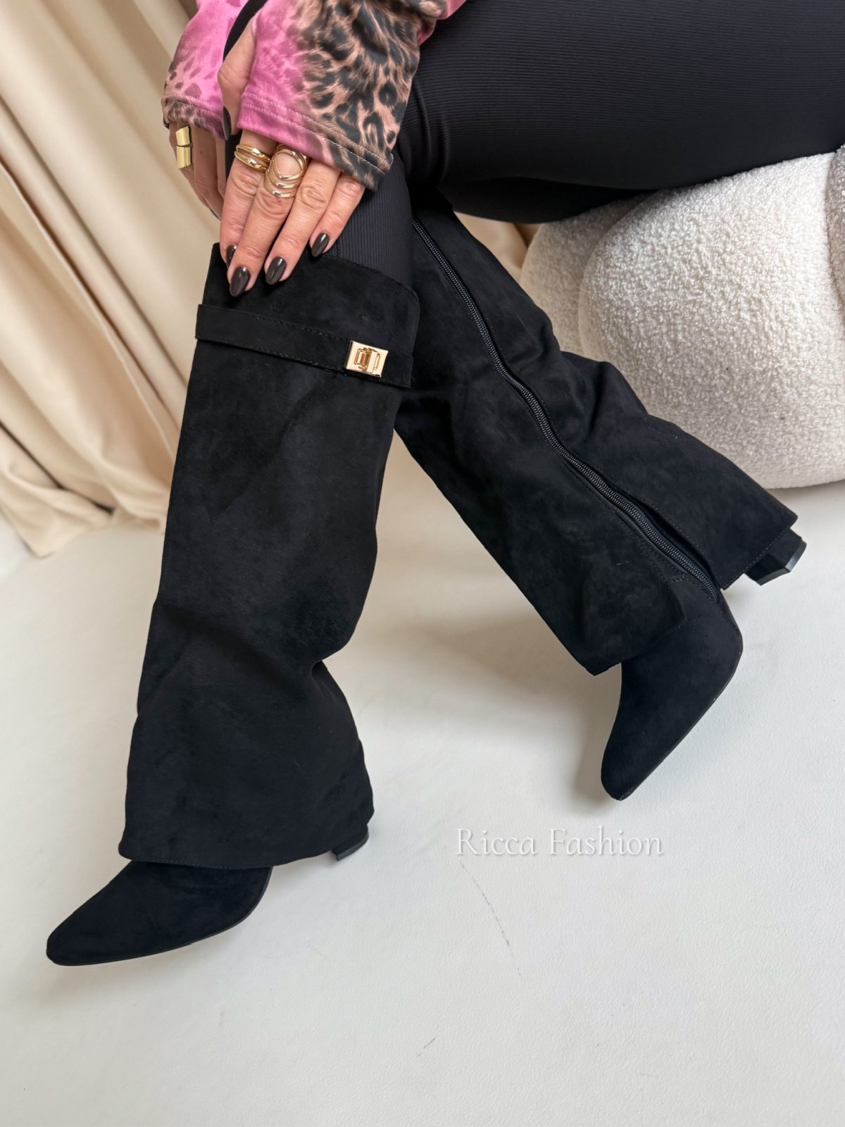 Kozaki zamszowe GIVENN, black