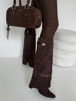 Kozaki zamszowe GIVENN, chocolate