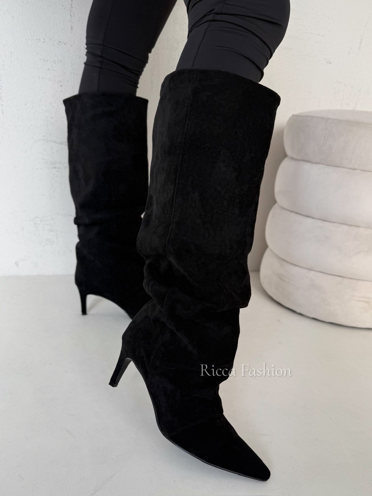 Kozaki zamszowe EDYTHE, black