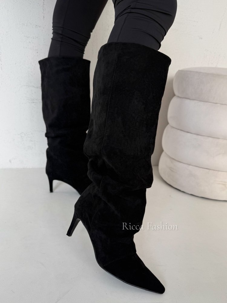 Kozaki zamszowe EDYTHE, black