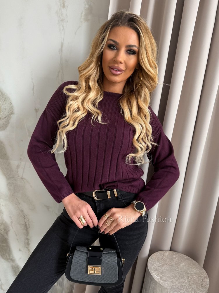 Sweter z wiskozą RICARDO, plum