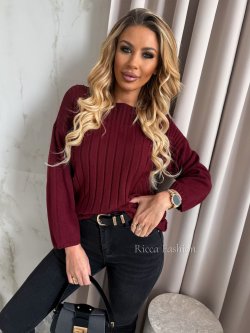 Sweter z wiskozą RICARDO, bordo