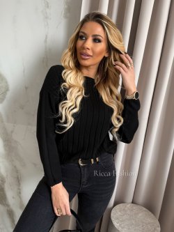 Sweter z wiskozą RICARDO, black