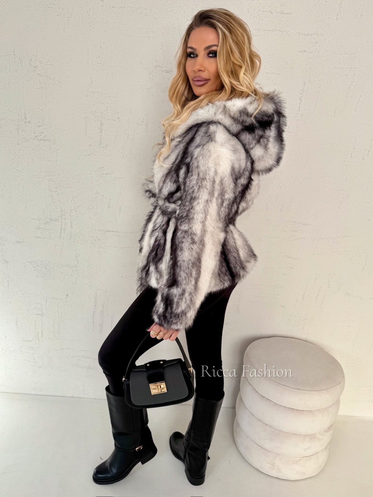 Kurtka/futerko SIBILLA, ecru/black