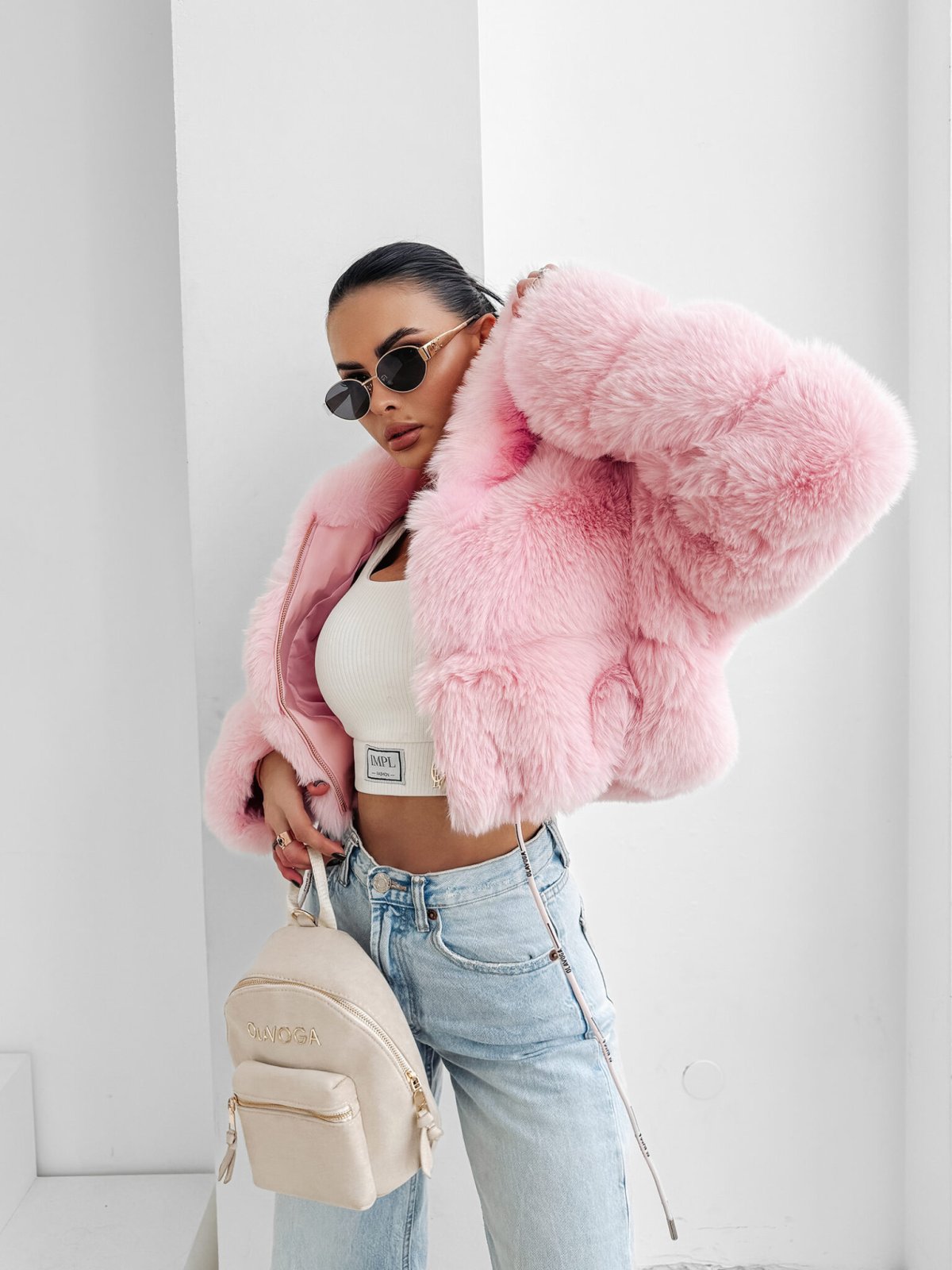 Kurtka/futerko OLAVGA MARCELLINI, pudrowy róż