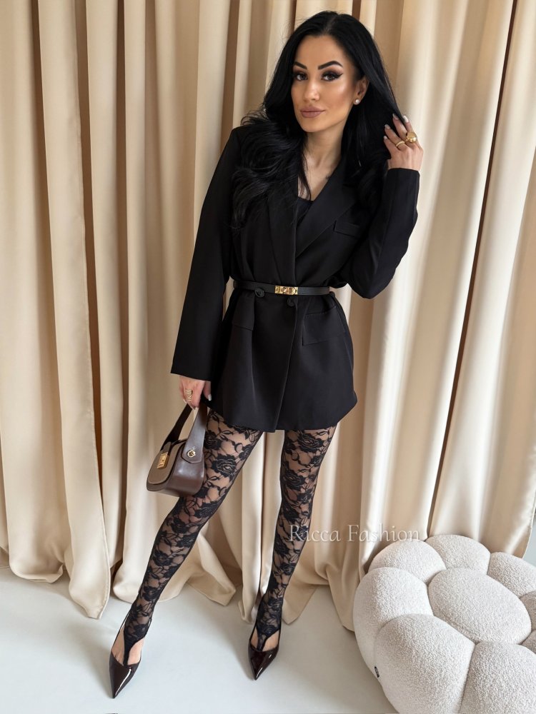 Legginsy/rajstopy koronkowe JAPAN, black