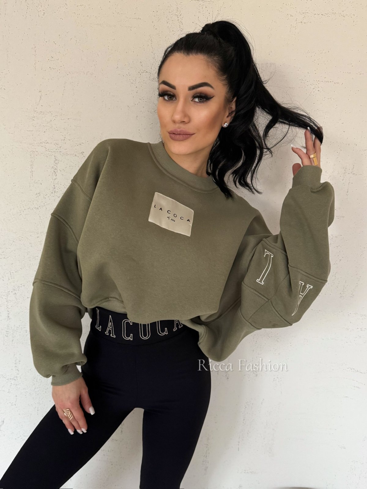 Bluza dresowa COCINE, olive