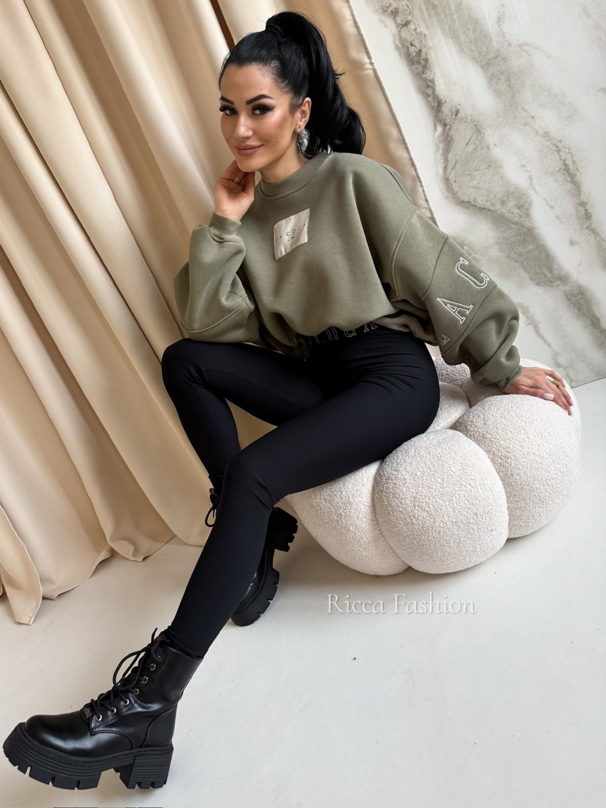 Bluza dresowa COCINE, olive