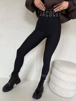 Legginsy prążkowane premium COCOA, black