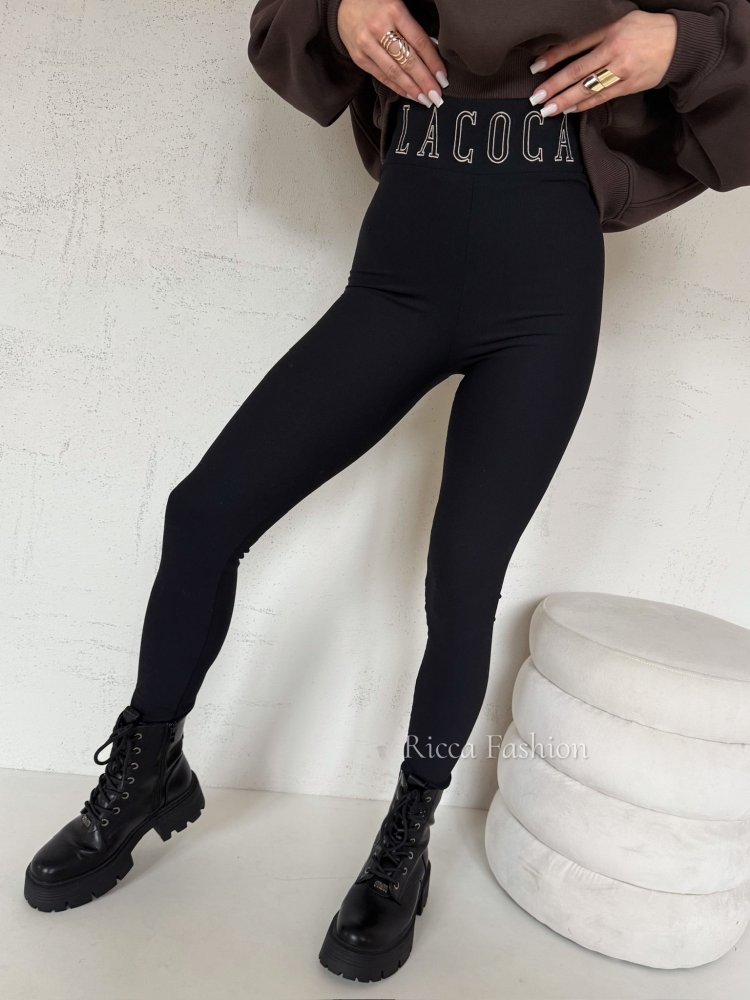 Legginsy prążkowane premium...