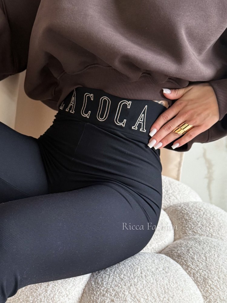 Legginsy prążkowane premium...