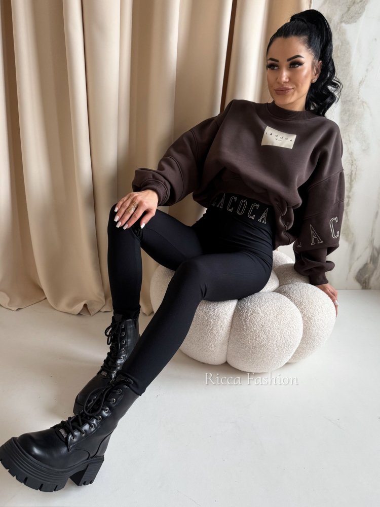 Legginsy prążkowane premium COCOA, black