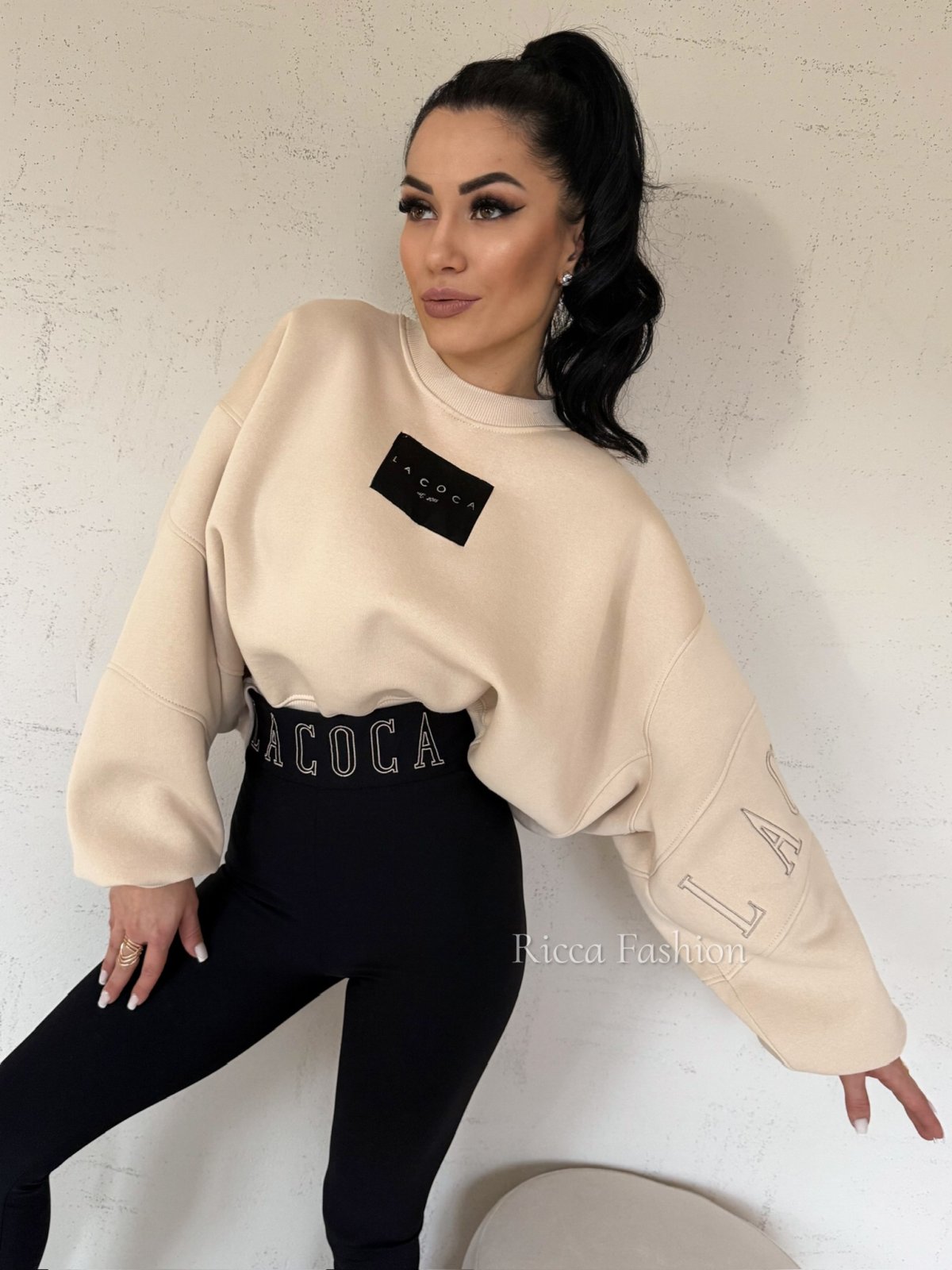 Bluza dresowa COCINE, beige