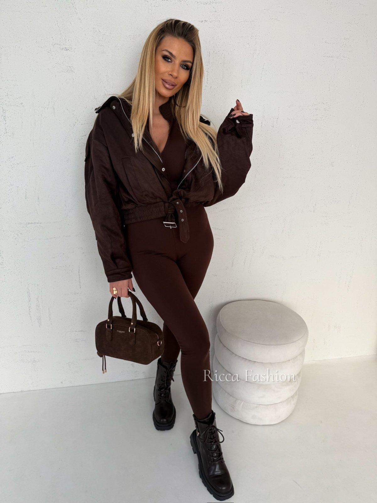 Kombinezon z wiskozy TRAVIS, chocolate