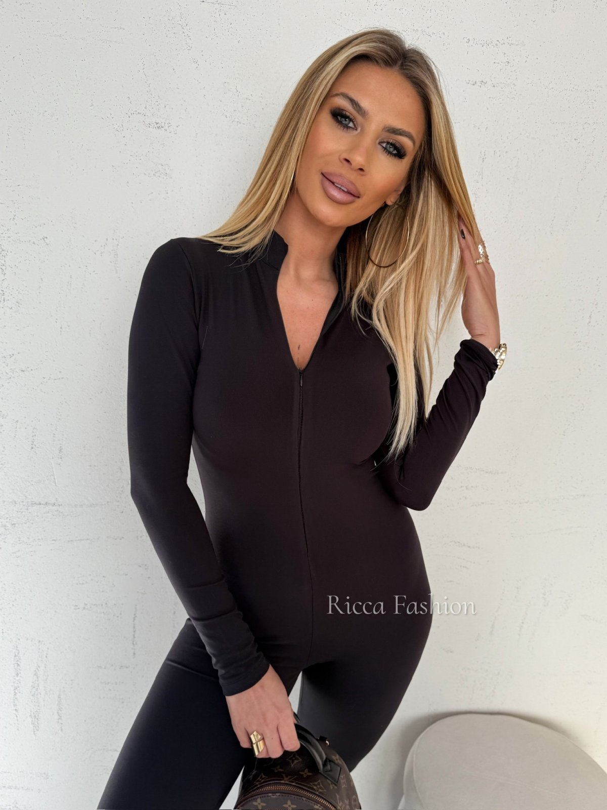 Kombinezon z wiskozy TRAVIS, black