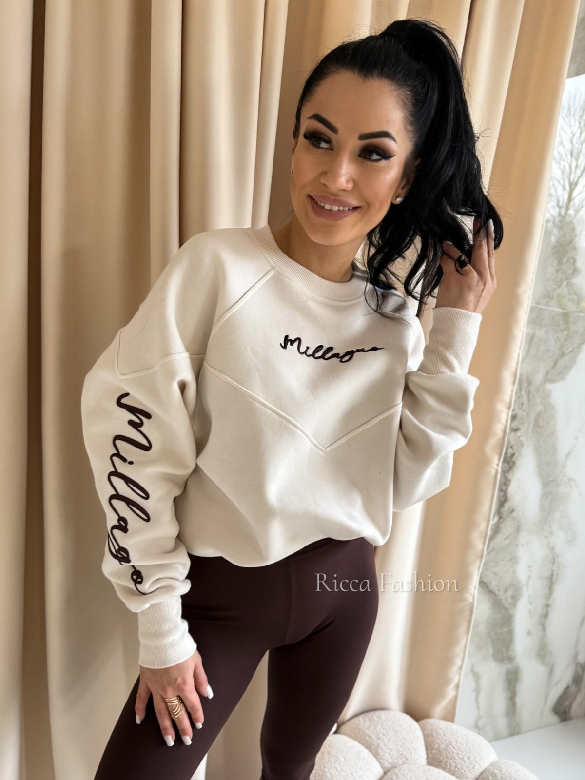 Bluza dresowa MILLA, nude