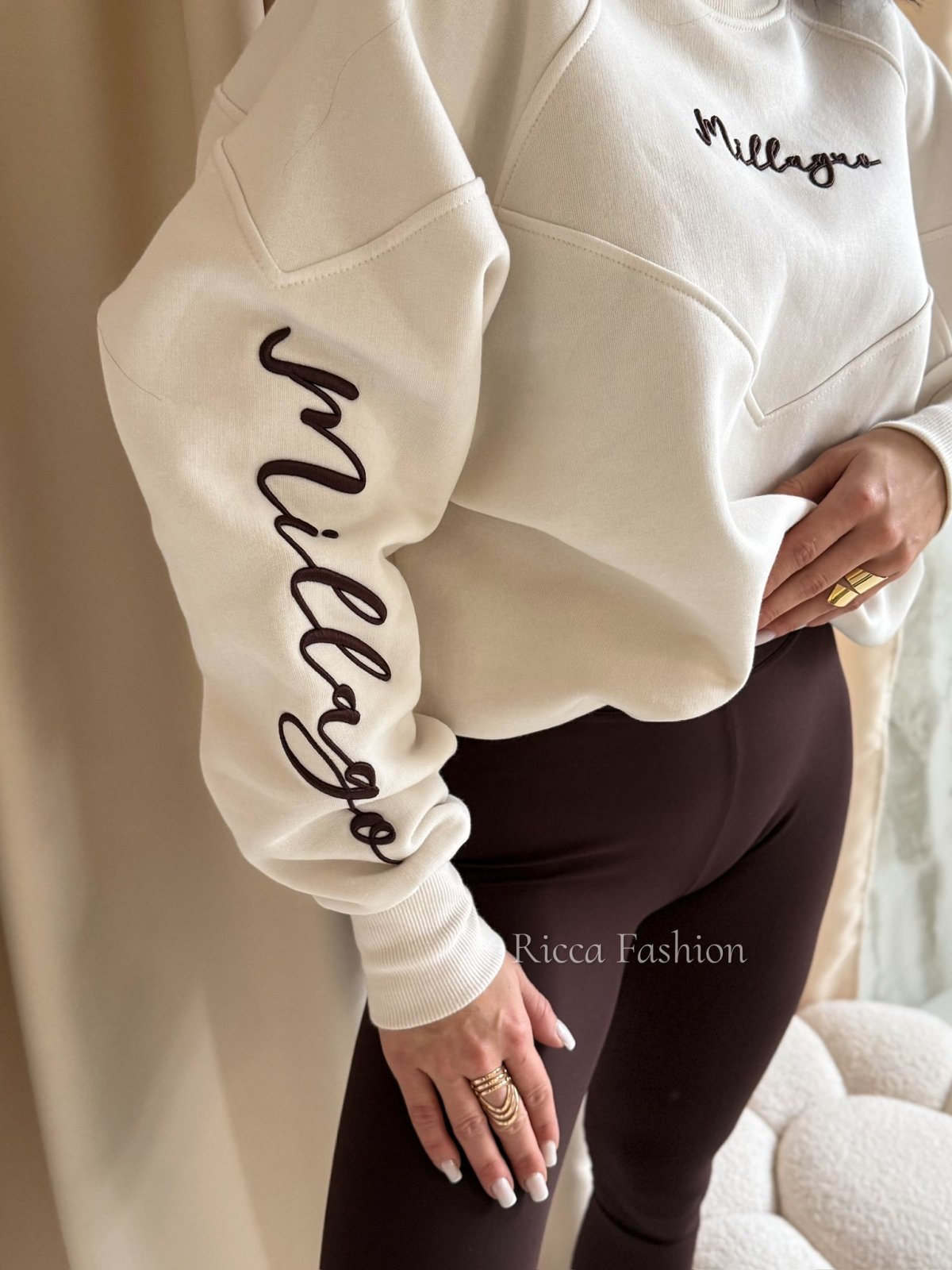 Bluza dresowa MILLA, nude