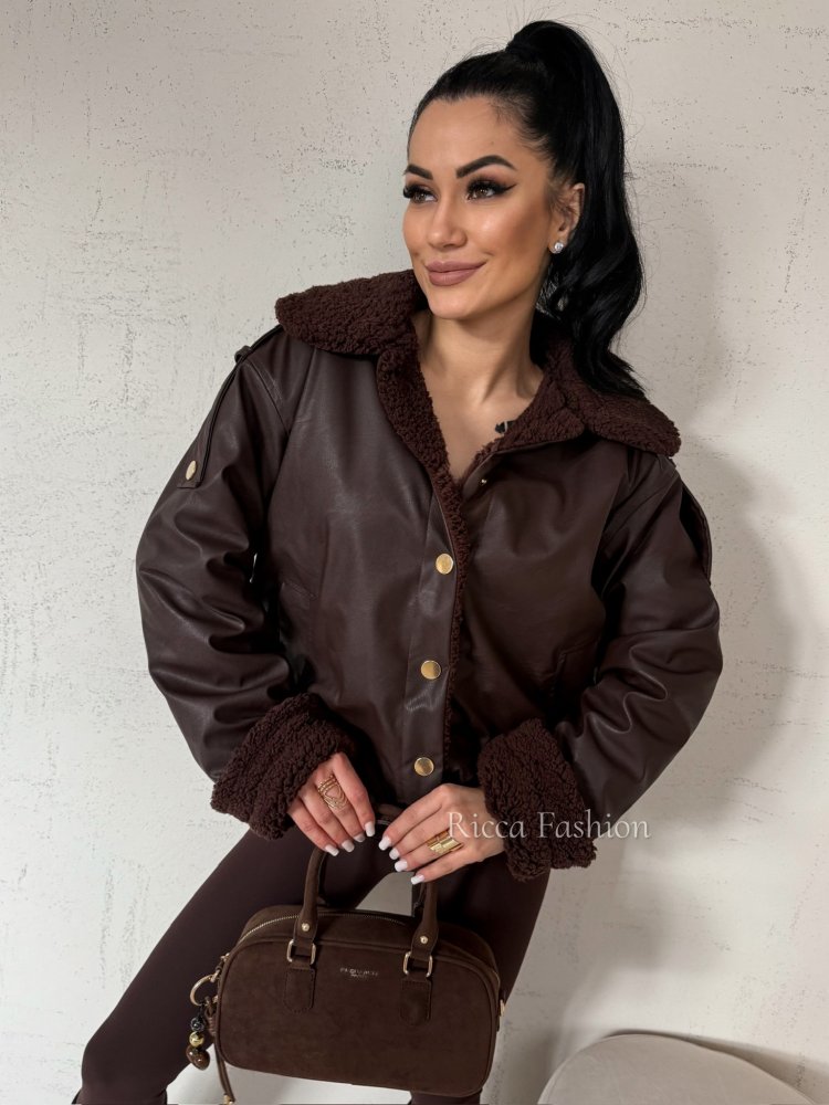 Kurtka/kożuszek z ekoskóry...