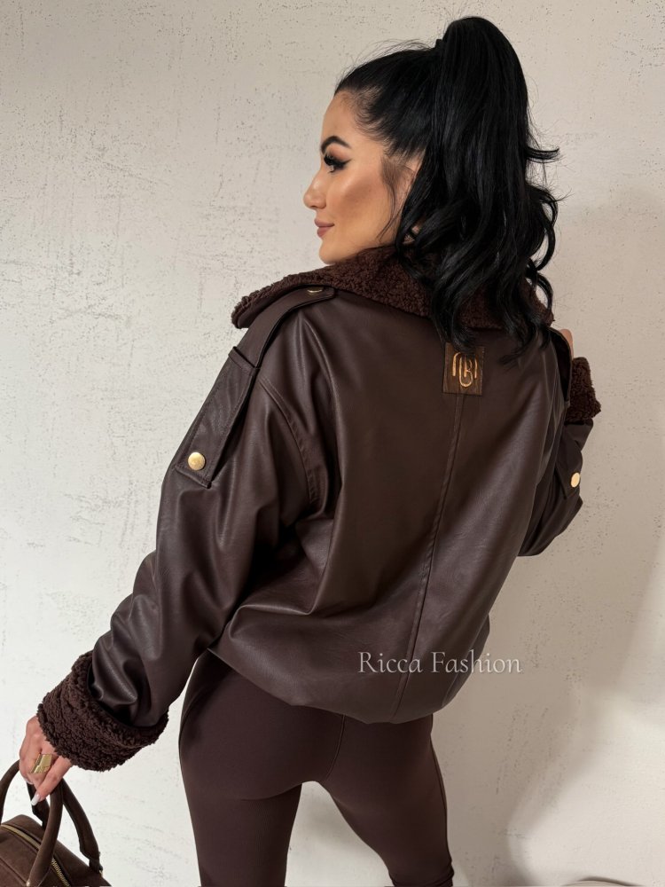 Kurtka/kożuszek z ekoskóry...