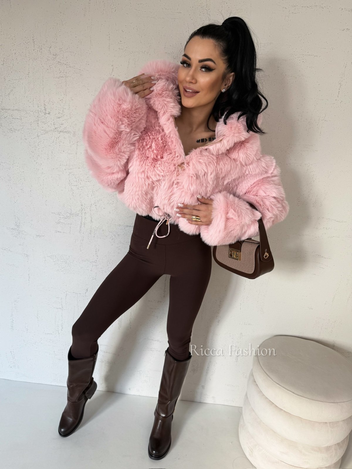 Kurtka/futerko OLAVGA MARCELLINI, pudrowy róż