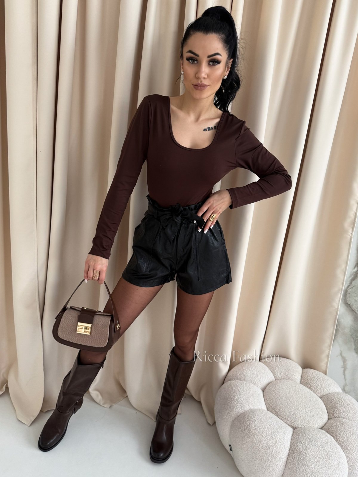 Szorty skórzane SAGUARO, black