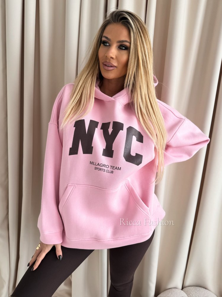 Bluza dresowa NYC, light pink