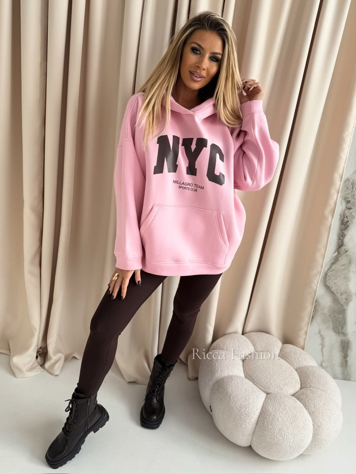 Bluza dresowa NYC, light pink