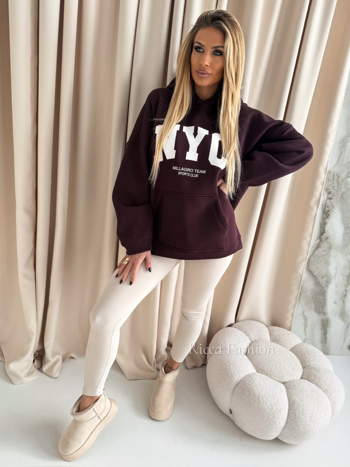 Bluza dresowa NYC, chocolate