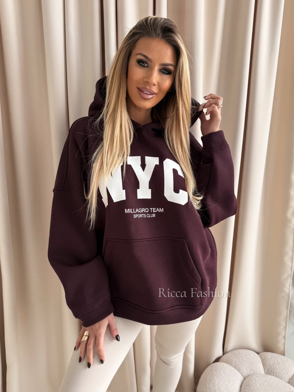 Bluza dresowa NYC, chocolate