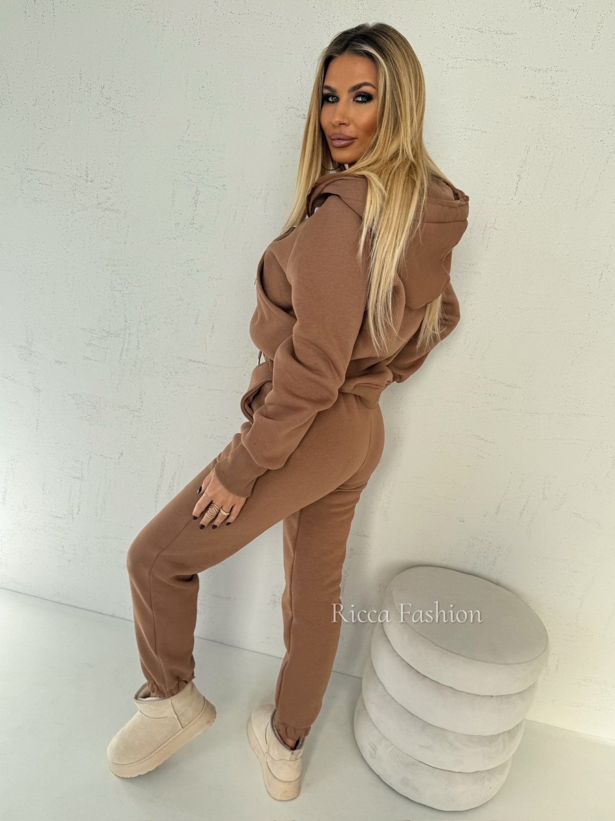 Komplet dresowy bawełniany CAMERON, carmel