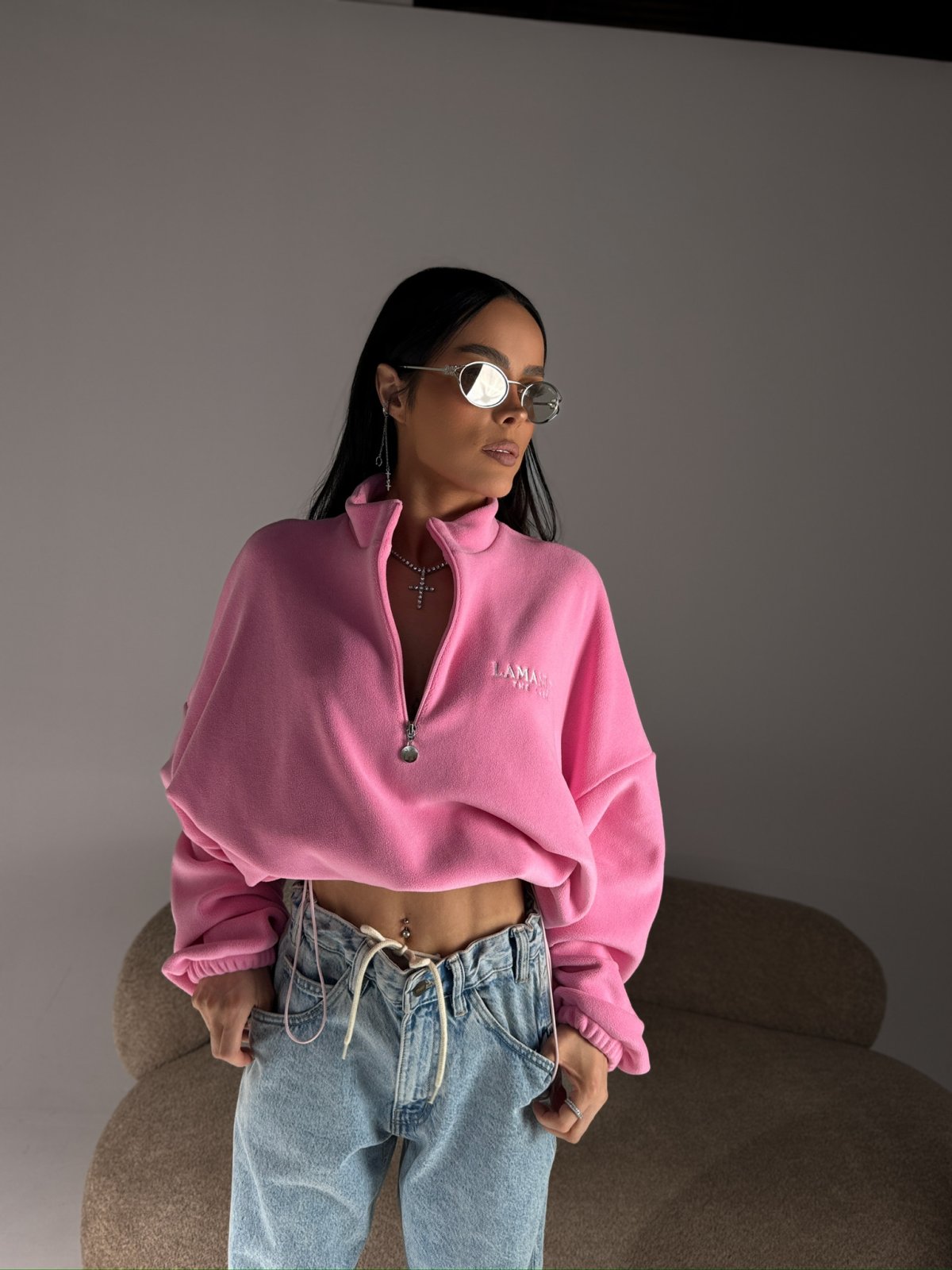 Bluza polarowa WARM UP, róż