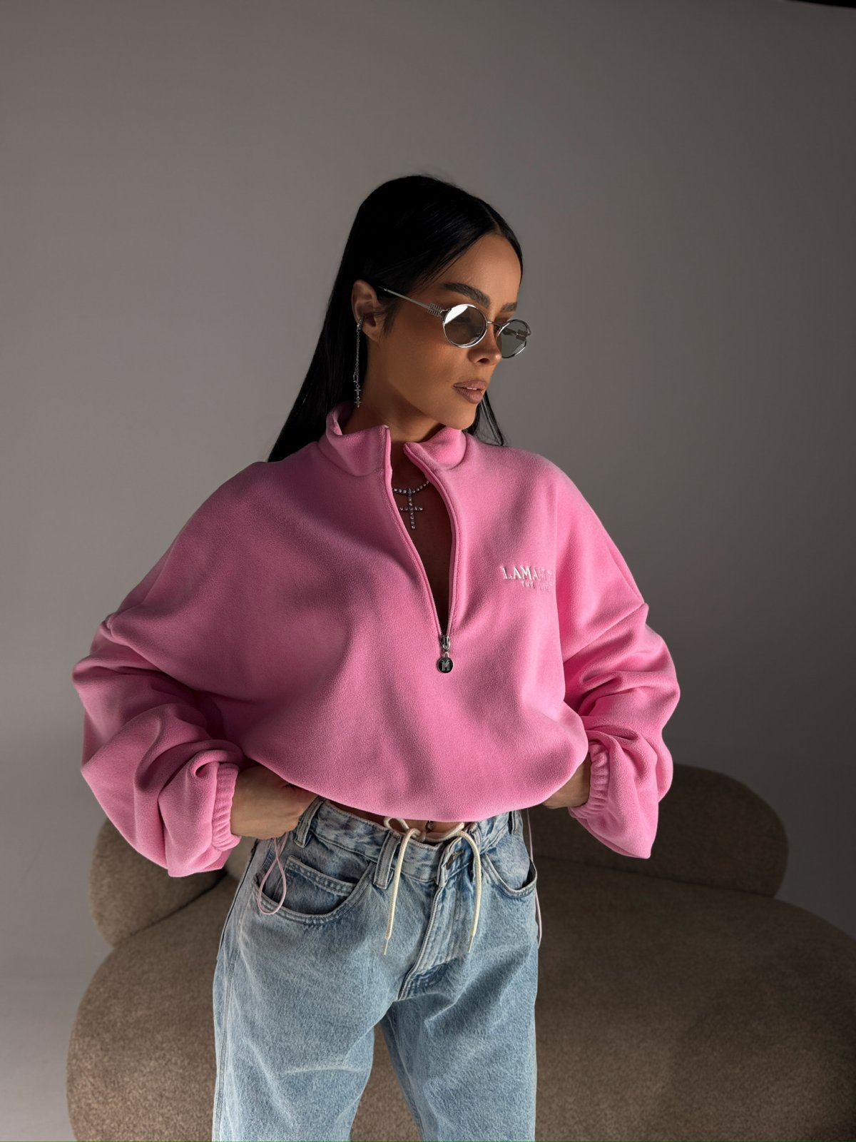 Bluza polarowa WARM UP, róż