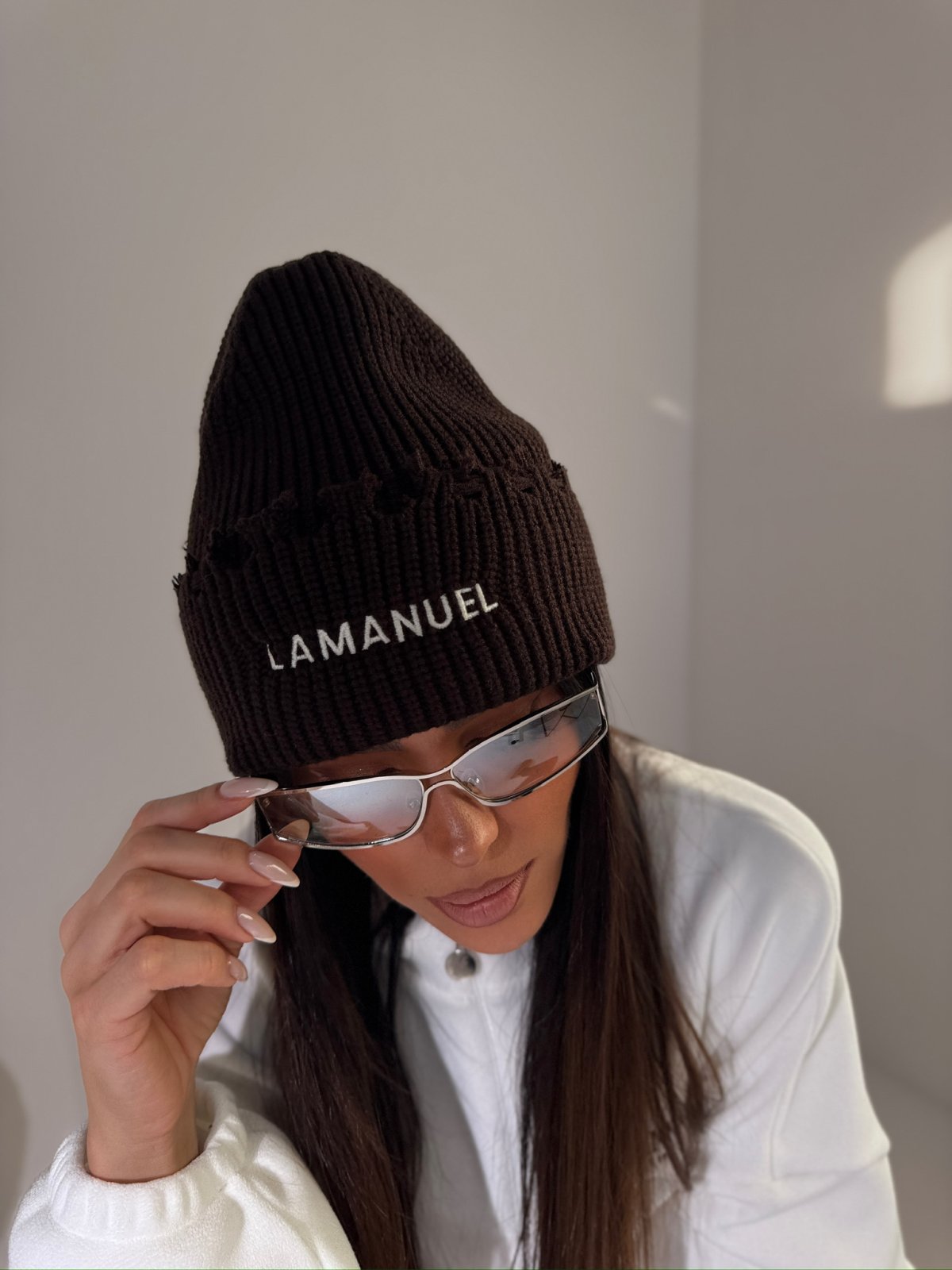 Czapka z wełną ALPINE, czekolada