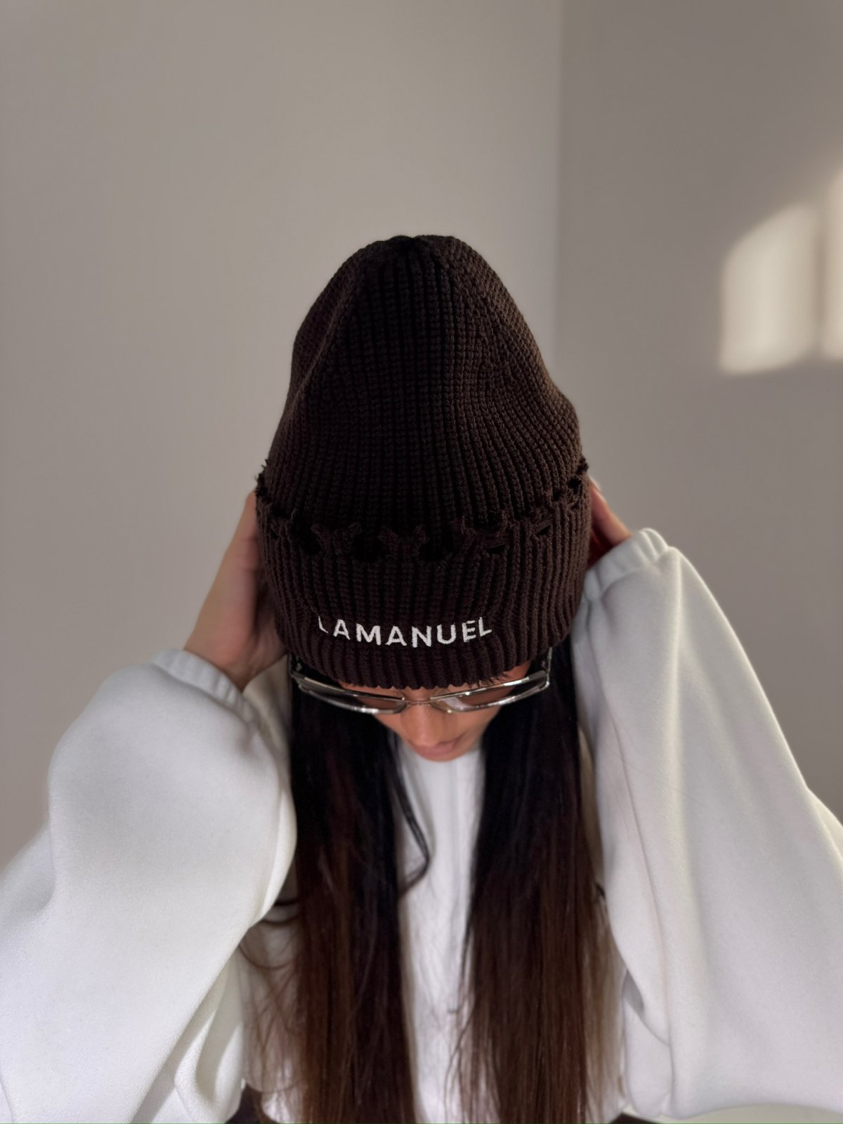 Czapka z wełną ALPINE, czekolada