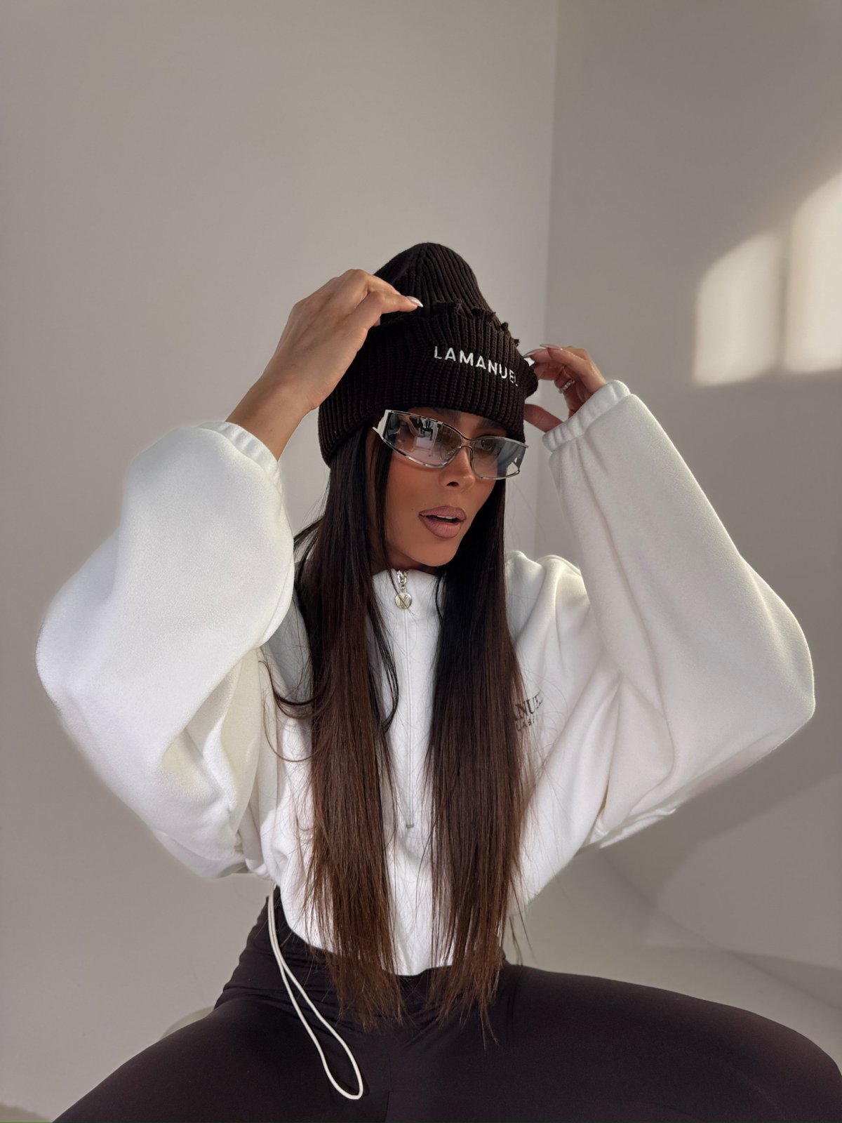 Czapka z wełną ALPINE, czekolada