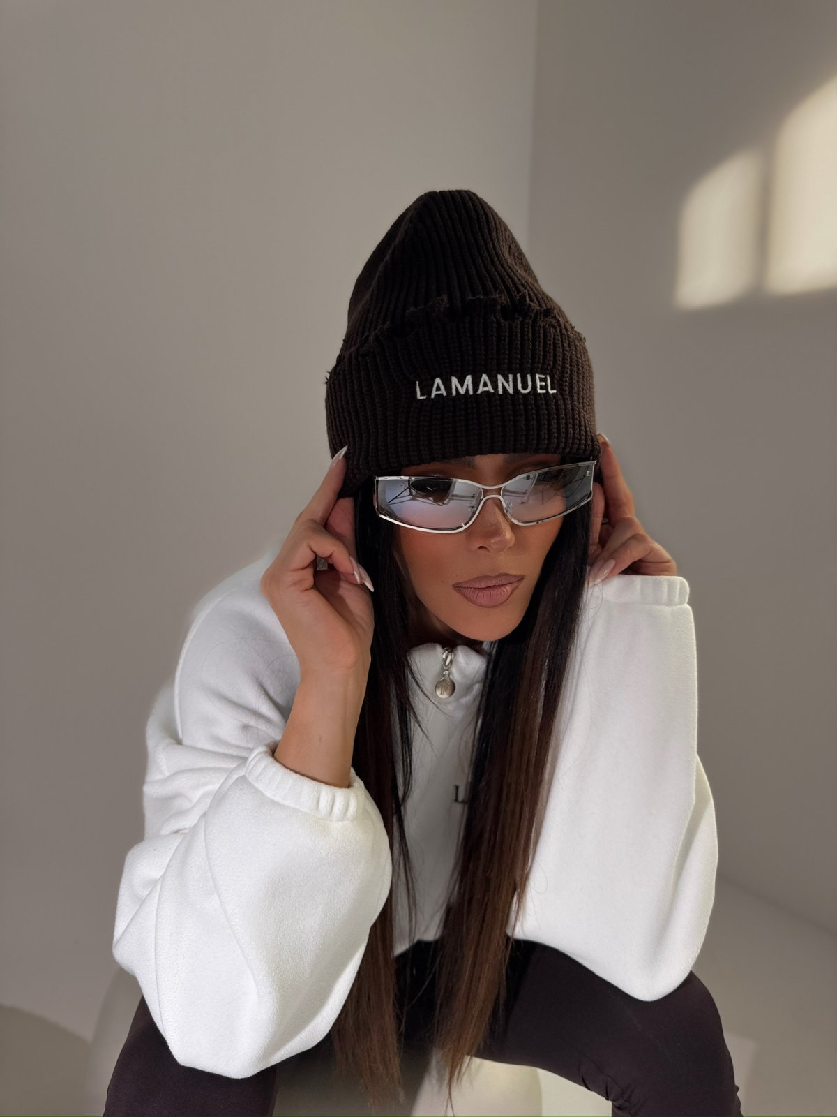 Czapka z wełną ALPINE, czekolada