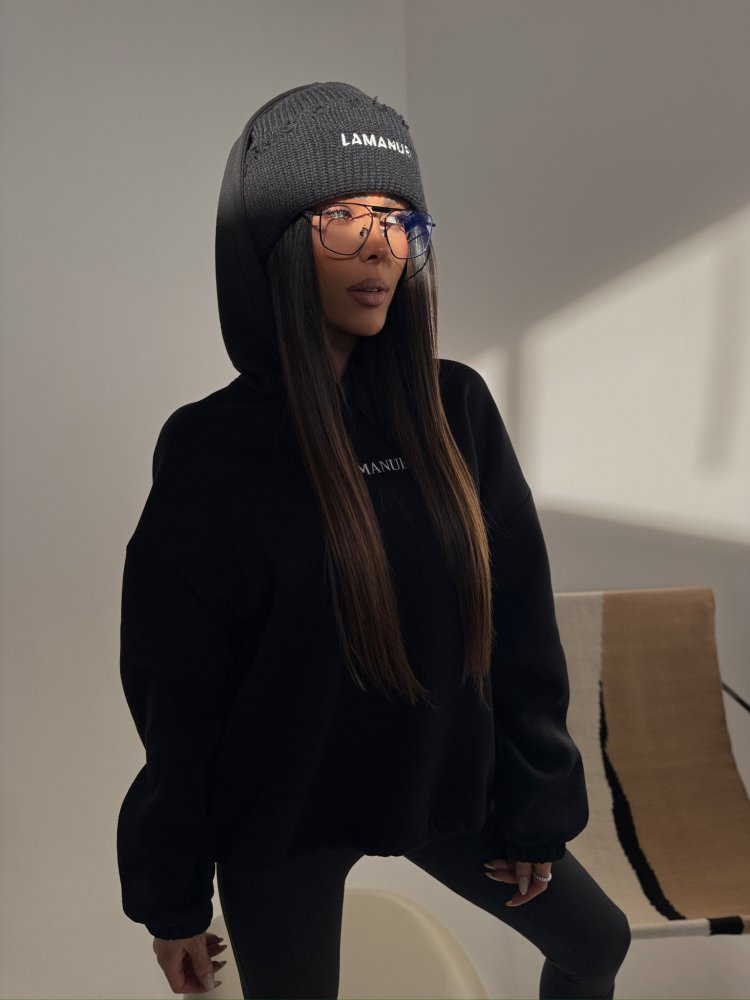 Czapka z wełną ALPINE, czarna