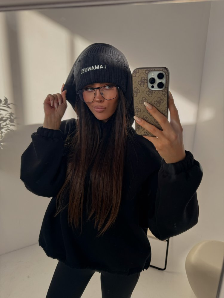 Czapka z wełną ALPINE, czarna