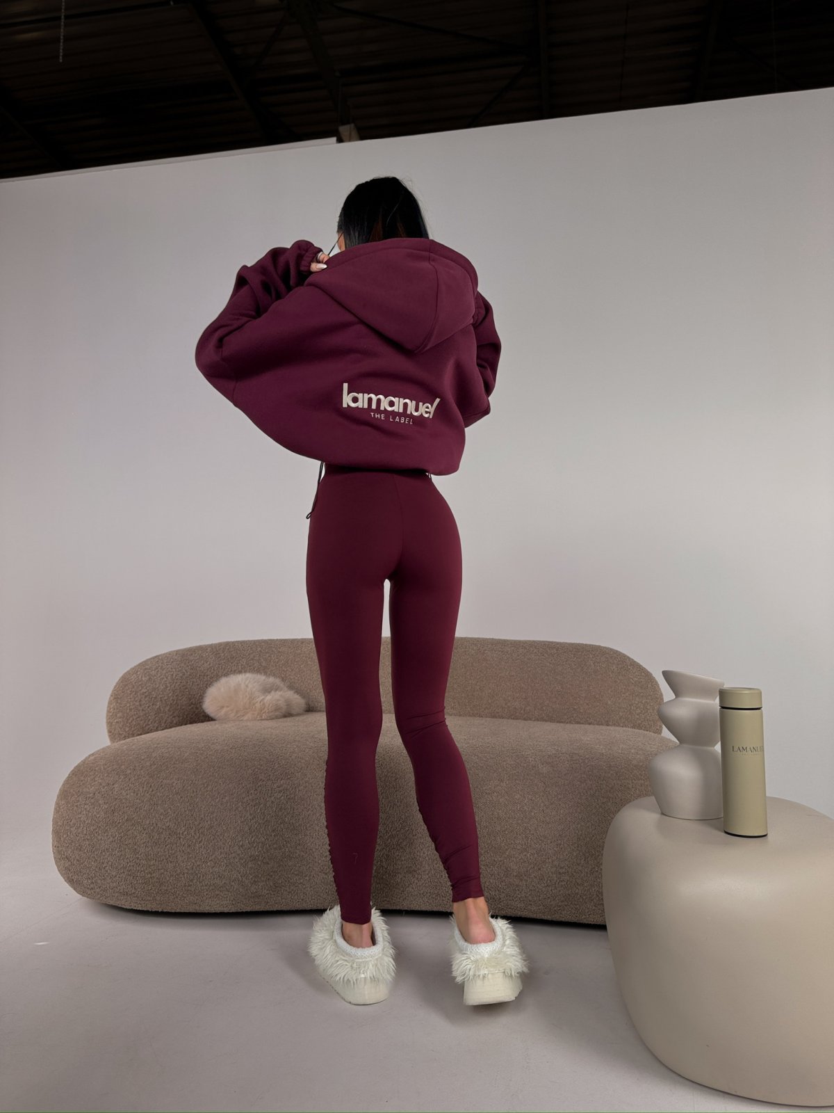 Legginsy z lycry CURVE, bordo