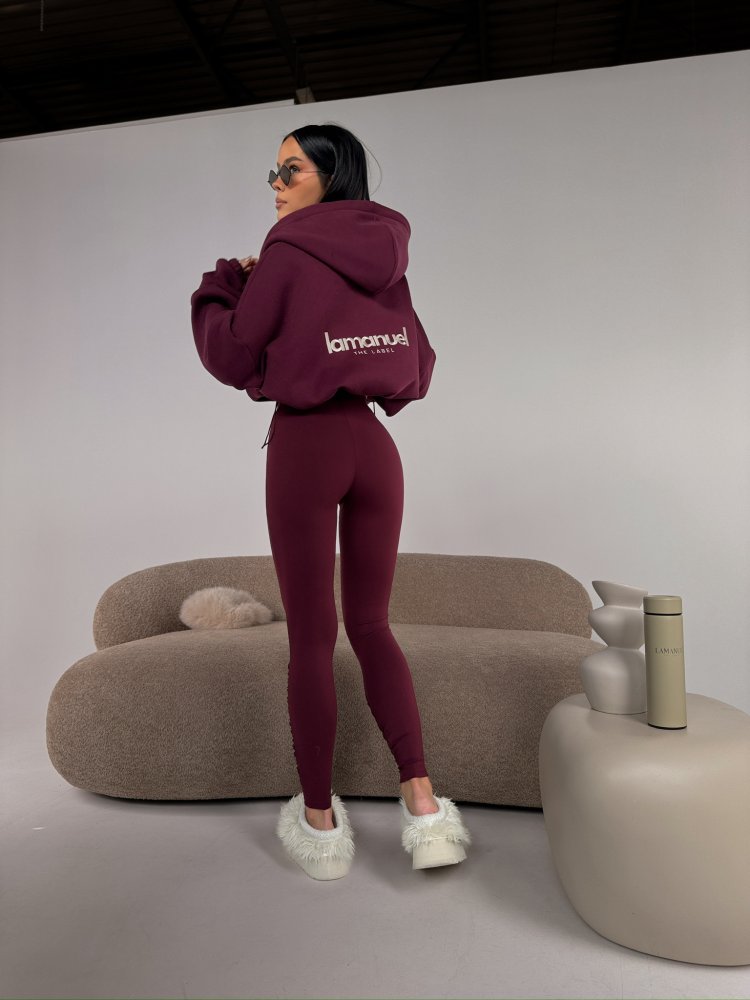 Legginsy z lycry CURVE, bordo