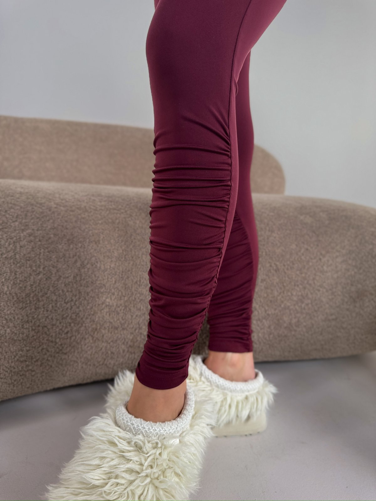Legginsy z lycry CURVE, bordo
