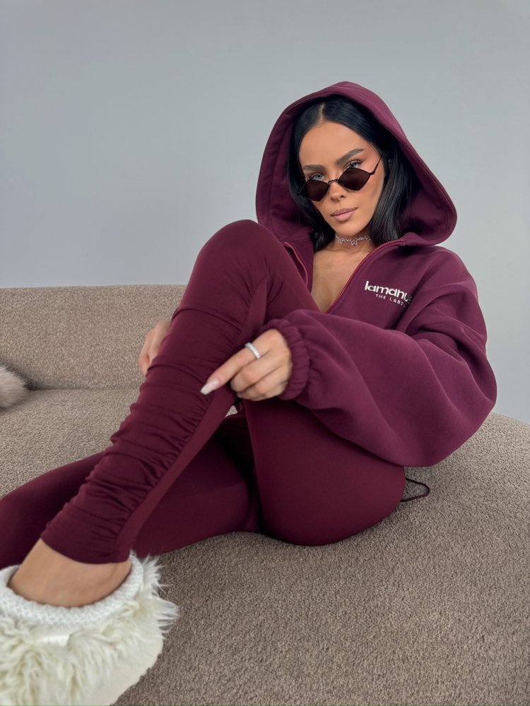 Legginsy z lycry CURVE, bordo