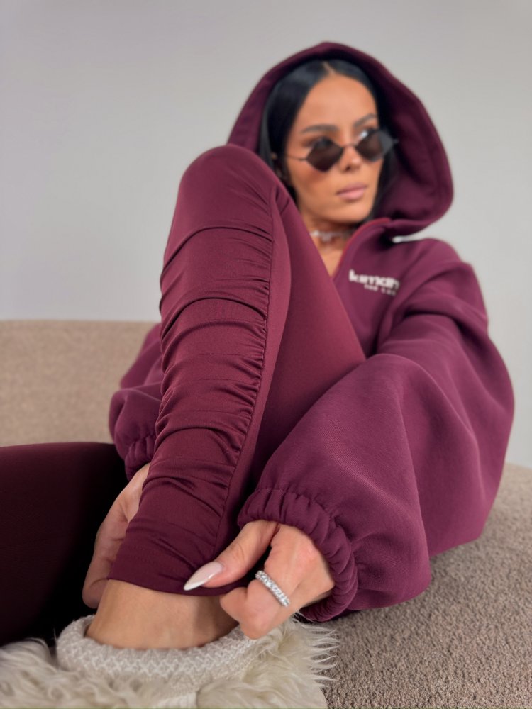 Legginsy z lycry CURVE, bordo