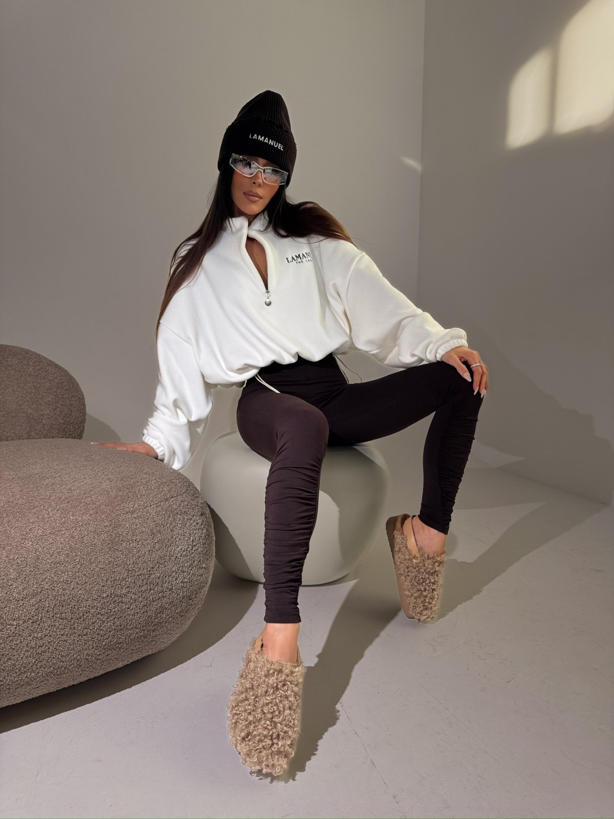 Legginsy z lycry CURVE, czekolada