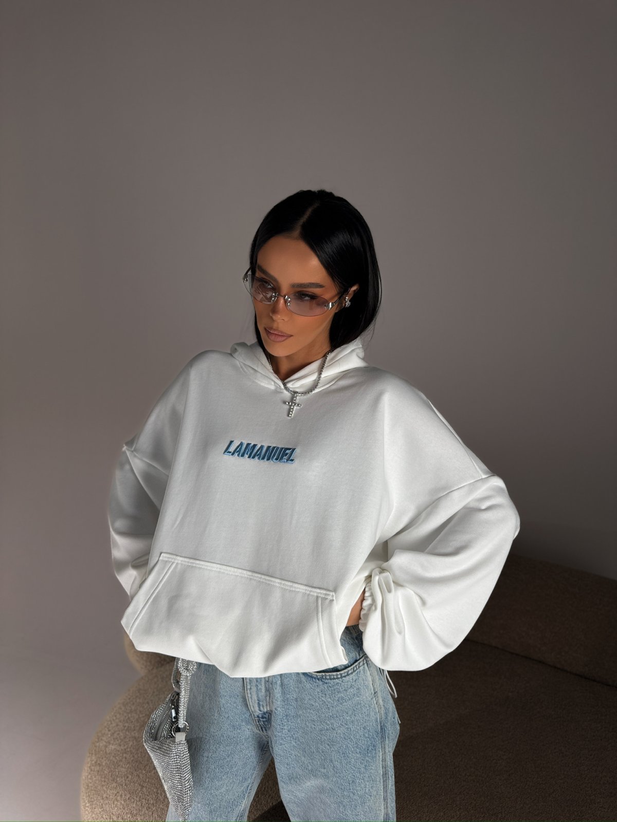 Bluza dresowa RESPECT, ecru