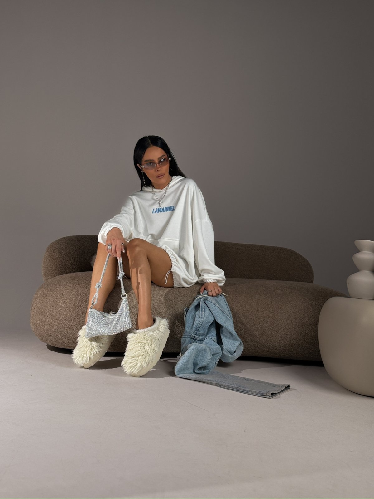 Bluza dresowa RESPECT, ecru