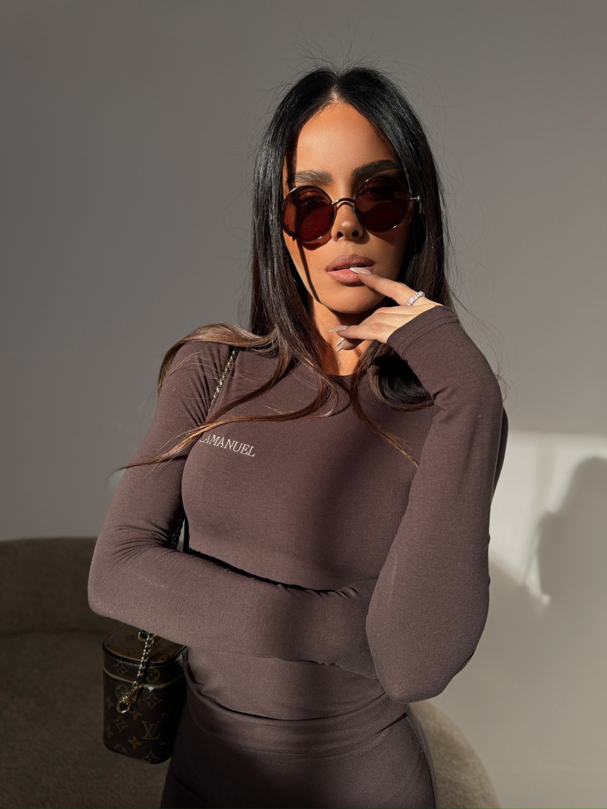 Bluzka/top ORGIN, czekolada