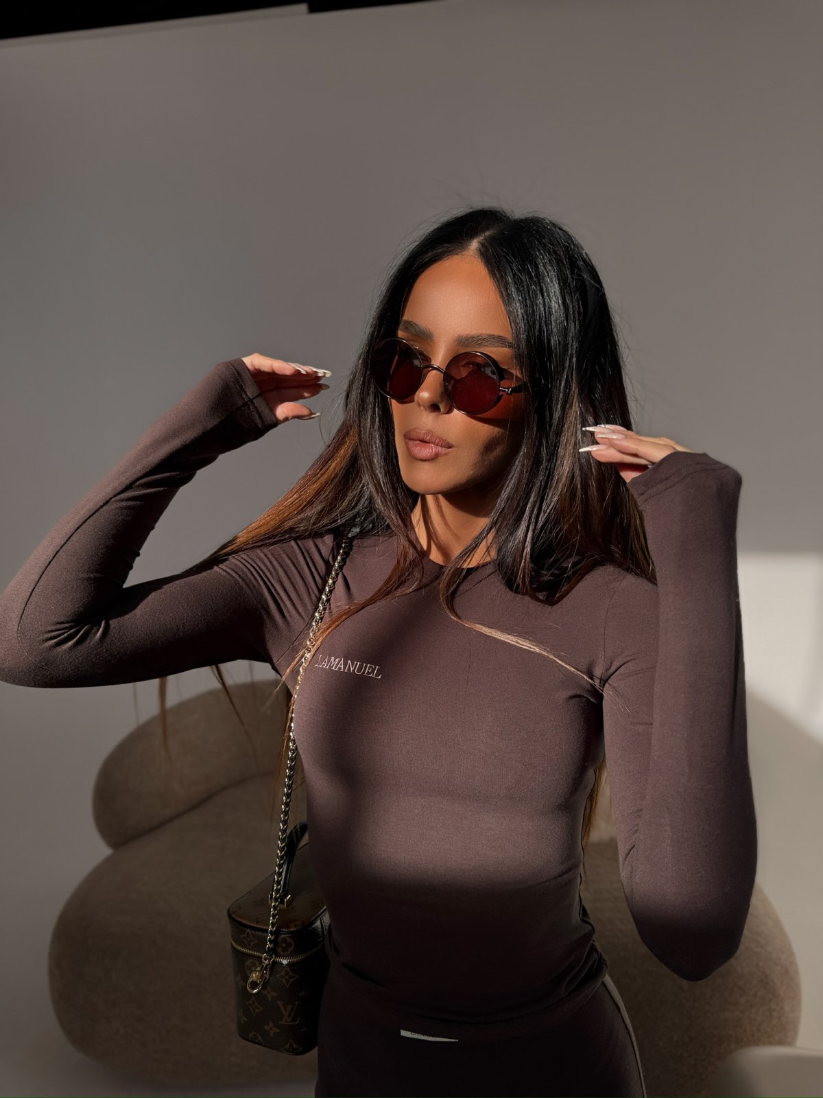 Bluzka/top ORGIN, czekolada