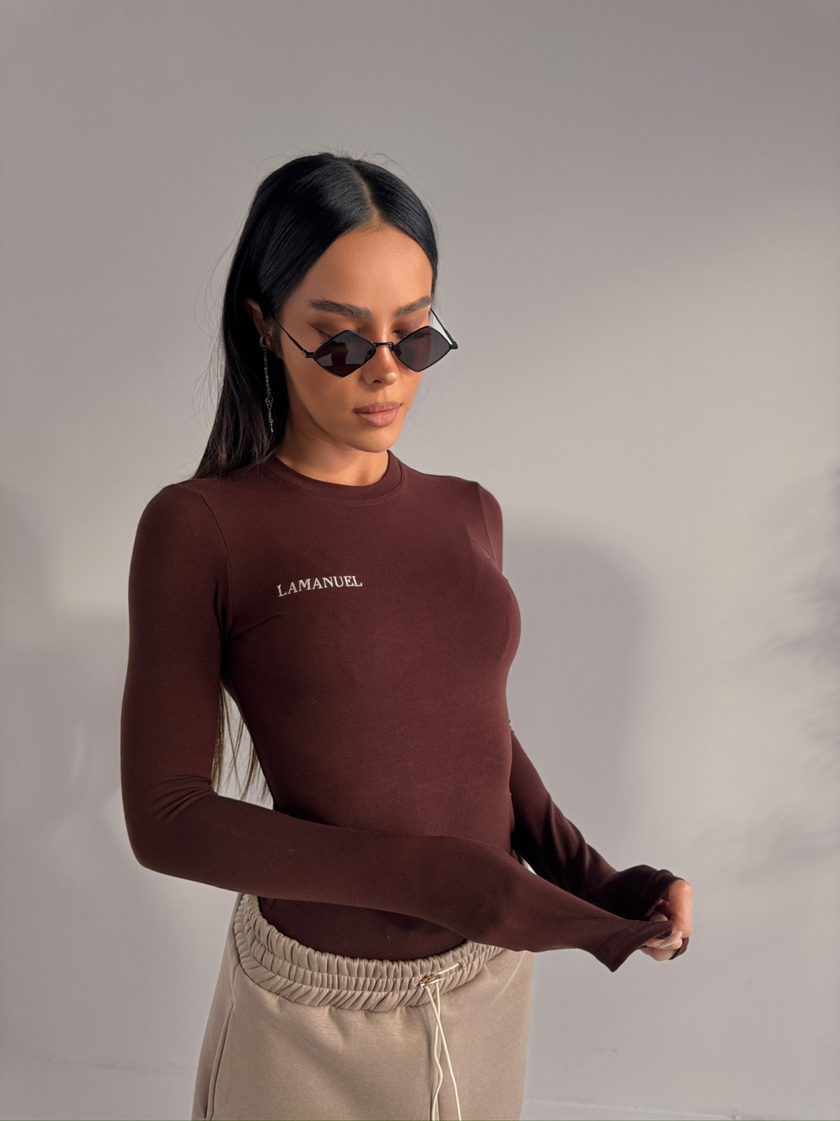 Bluzka/top ORGIN, kakao